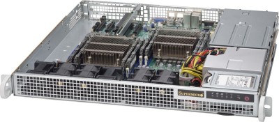1U Supermicro SC514-R407C, 19" rack, ATX, 2x2.5" SAS/SATA. 400W redundant nätagg
