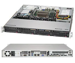 1U Låda Supermicro CSE-813MFTQ-350CB2 ATX 4LFF HDD 503mm djup inkl rails Platinum