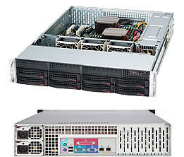 2U Supermicro CSE-825TQC-R802LPB bakplan med 8SATA