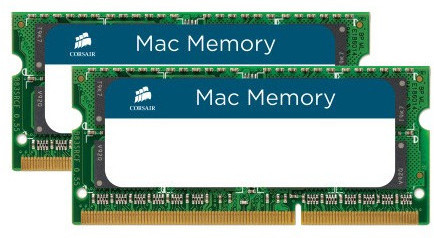 16 GB (2x8GB) DDR3-1333 SODIMM, Corsair, Apple Qualified Unbuffered, bl.a. till Apple MacBook Pro (early och late 2011) och iMac (mid 2011) och Mac Mini (mid 2011)