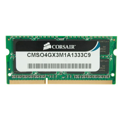4 GB DDR3-1333 SODIMM, Corsair VS