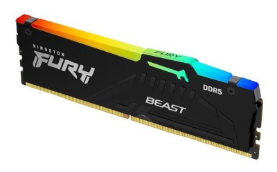 8 GB DDR5-5600 Kingston FURY Beast Black RGB CL36, AMD EXPO - Svart