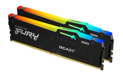 64 GB (2x32GB) DDR5-6400 Kingston FURY Beast Black RGB CL32, XMP - Svart#1