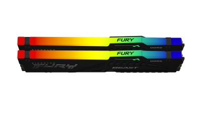 64 GB (2x32GB) DDR5-6400 Kingston FURY Beast Black RGB CL32, XMP - Svart#2