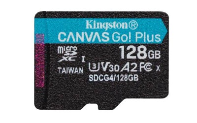 Secure Digital SDXC 128 GB Kingston Canvas Go! Plus Gen4, 200 MB/sek läs, Class 10, UHS-I U3, V30, A2#1