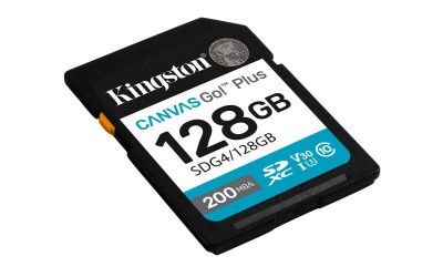 Secure Digital SDXC 128 GB Kingston Canvas Go! Plus Gen4, 200 MB/sek läs, Class 10, UHS-I U3, V30, A2#1