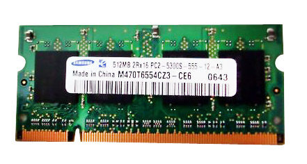 512 MB DDR2 PC4200 533MHz SO-DIMM olika märken