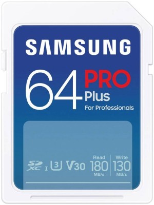 Secure Digital SDXC 64 GB Samsung PRO Plus, 180/130 MB/sek, UHS-I U3 Class10 A2 V30