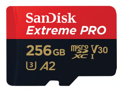 256 GB Micro Secure Digital SDXC SanDisk Extreme Pro, 200/140 MB/sek, Class 10, UHS-II U3, V60, inkl. SD-adapter