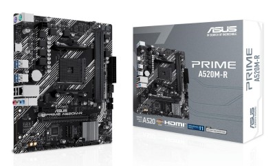 Asus PRIME A520M-R, AMD Socket AM4, A520, MicroATX, 2xDDR4, PCI Express, M.2 + SATA3 RAID, HDMI, USB 3.1, GigaLAN
