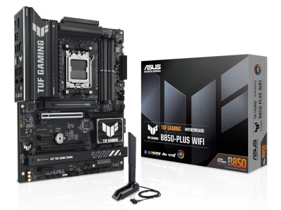 Asus TUF GAMING B850-PLUS WIFI, AMD AM5, ATX, 4xDDR5, 2xPCI Express, 3xM.2 + SATA3 RAID, HDMI/DP, USB-C, 2.5Gbe LAN, WiFi 7, Bluetooth 5.4, Aura Sync RGB