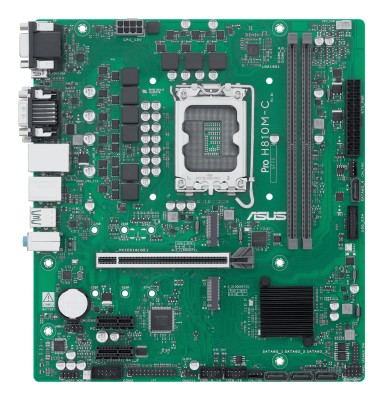 Asus PRO H810M-C-CSM, Intel LGA1851, MicroATX, 2xDDR5, PCI Express, 2xM.2 + SATA3, VGA/DVI/HDMI/DP, USB-C, GigaLAN, Aura Sync RGB#2