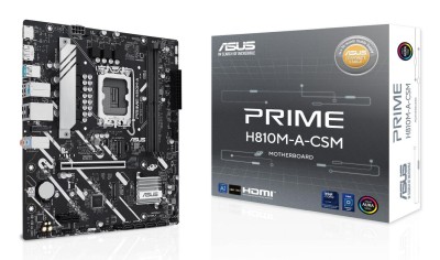 Asus PRIME H810M-A-CSM, Intel LGA1851, MicroATX, 2xDDR5, PCI Express, 2xM.2 + SATA3, HDMI/DP, GigaLAN, Aura Sync RGB