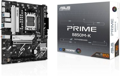 Asus PRIME B850M-K, AMD AM5, MicroATX, 2xDDR5, 2xPCI Express, 2xM.2 + SATA3 RAID, HDMI/DP, 2.5Gbe LAN, Aura Sync RGB