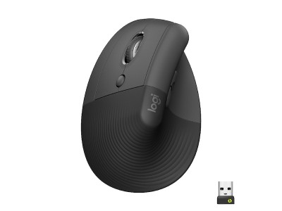 Logitech LIFT Left, för vänsterhänta, 4000 dpi, RF/Bluetooth - Svart/Graftitgrå#1