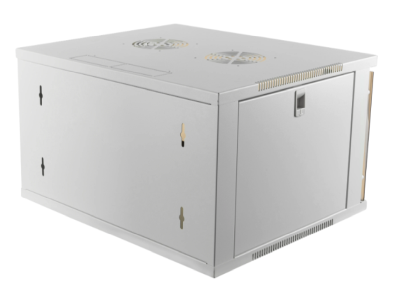 19" Skåp DELTACO 6U, 540x450x315mm, stående eller väggmonterat, glasdörr - Vit#2