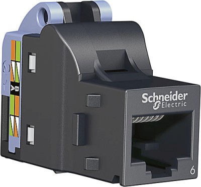 Modularjack RJ45, keystone, svart, UTP