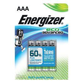 Batteri Energizer Eco Advanced AAA, 1,5V, LR03, 4-pack