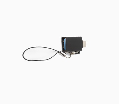 Adapter USB-C hane till USB-A hona svart block med ögla