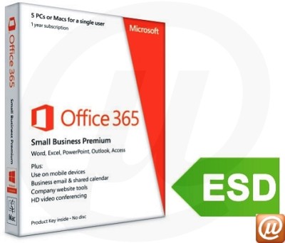 Microsoft Office 365 Small Business Premium, Windows/Mac, alla språk, för 1 användare på upp till 5 enheter, abonnemangslicens 1 år, E-licens, ENDAST FÖRNYELSE