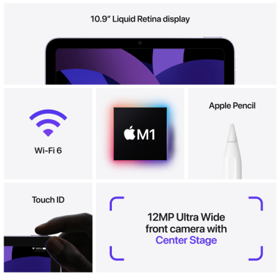 Apple iPad Air 10,9 tum (Gen.5) Wi-Fi+Cellular 256 GB - Blå#6