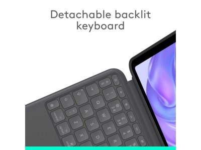Logitech Combo Touch till iPad Pro 11-tum M4, bakbelyst tangentbord med styrplatta, nordiskt - Grafit#3