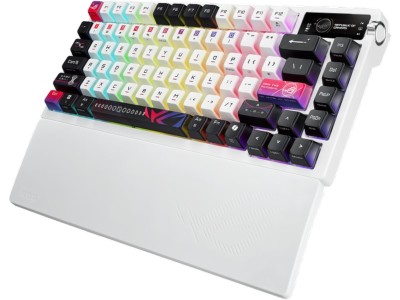 Asus ROG Azoth X 75% Custom Gaming Keyboard, RF/Bluetooth/USB, OLED display, nordiskt - Vit/Svart#4