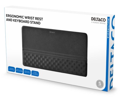 Deltaco Ergonomiskt handledsstöd och tangentbordsställ i mjukt lycratyg med minesskum och gel#4