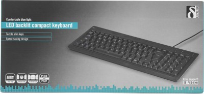 Deltaco Compact Keyboard med blå bakgrundsbelysning, USB, nordiskt#4