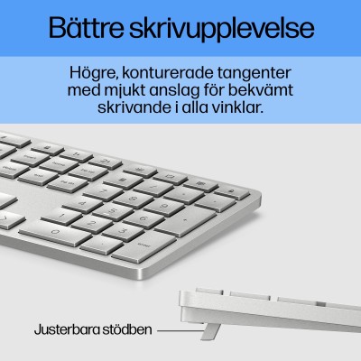 HP 970 Programmable Wireless Keyboard PC/Mac, RF/Bluetooth, bakbelyst, laddningsbart, svenskt#5
