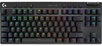Logitech G PRO X TKL LightSpeed, RF/Bluetooth/USB, RGB, Linear, nordiskt - Svart