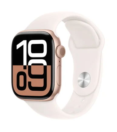 Apple Watch Series 10 GPS + Cellular 42mm Roséguld Aluminiumboett med Light Blush Sport Band - M/L