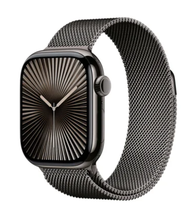 Apple Watch Series 10 GPS + Cellular 42mm Skiffer Titanboett med Skiffer Milaneseloop