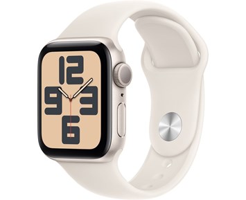 Apple Watch SE GPS 40mm Stjärnglans Aluminiumboett med Stjärnglans Sport Band - S/M