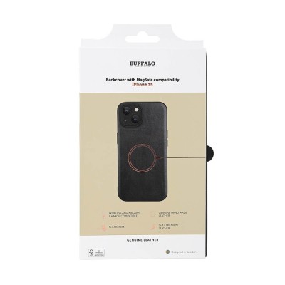 Skal BUFFALO Backcover Leather MagSeries iPhone 15 - Svart#2