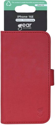 Plånboksfodral GEAR Classic 3 card Recycled MagSeries iPhone 16e/17e - Röd#2