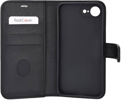 Plånboksfodral RadiCover RFID iPhone 16e/17e, 3 st kortfack + sedelficka, MagSerie - Svart#1