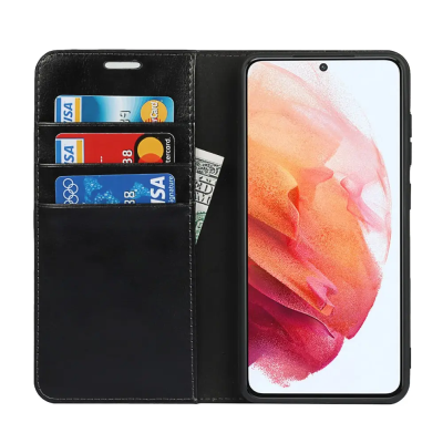 Samsung Galaxy S21 FE premium plånboksfodral - Svart#2