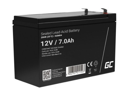 Batteri Green Cell 12V/7Ah, 5 års beräknad livslängd