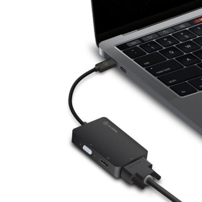 ALOGIC 3-i-1 USB-C Adapter för HDMI, DVI och VGA - Perfekt för MacBook och bärbara datorer