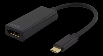 Adapter video USB-C till Displayport DP svart