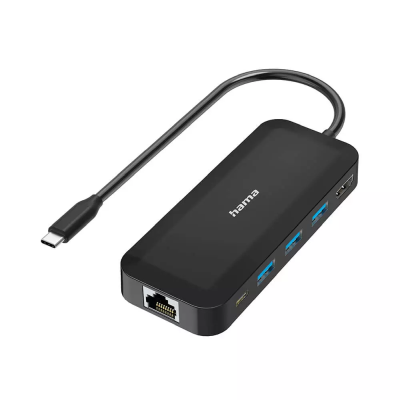 Hub Hama USB-C till 6USB3.0/RJ45/HDMI svart