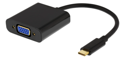 Adapter video USB-C till VGA inkl ljud 3,5mm Deltaco