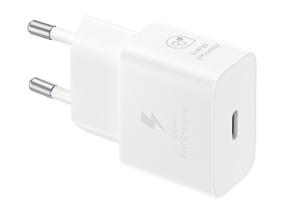 Väggladdare Samsung Galaxy Power Adapter GaN 25W USB-C - Vit