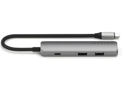 Satechi 4-i-1 USB-C Slim Multiport Adapter 4K - rymdgrå#1