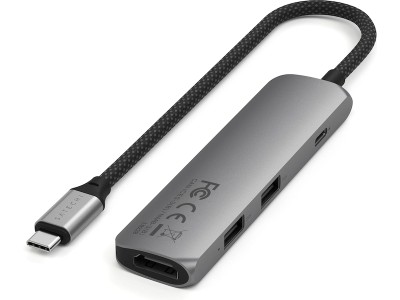 Satechi 4-i-1 USB-C Slim Multiport Adapter 4K - rymdgrå#2