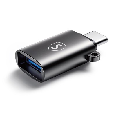 Adapter USB-C hane till hona USB-A sign svart block