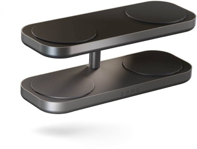 Trådlös laddare ZENS Wireless Charger Quattro Pro 4 Qi2, laddning av 4 enheter samtidigt, inkl. 65W strömadapter - Svart