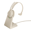 Jabra Evolve2 65 Link380a UC Mono, Bluetooth, inkl. laddningsställ - Beige