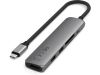 Hub USB-C USB3/USB2/HDMI-4K60/GLAN 2kortläsare USB-C PD-100W rymdgrå Satechi 6-in-1 USB-C Slim Multiport Adapter - Space Grey#3